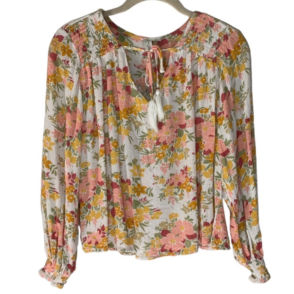 Joie Floral Vivette Blouse Size M
